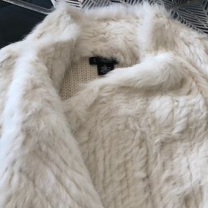 Rabbit fur and cashmere vest